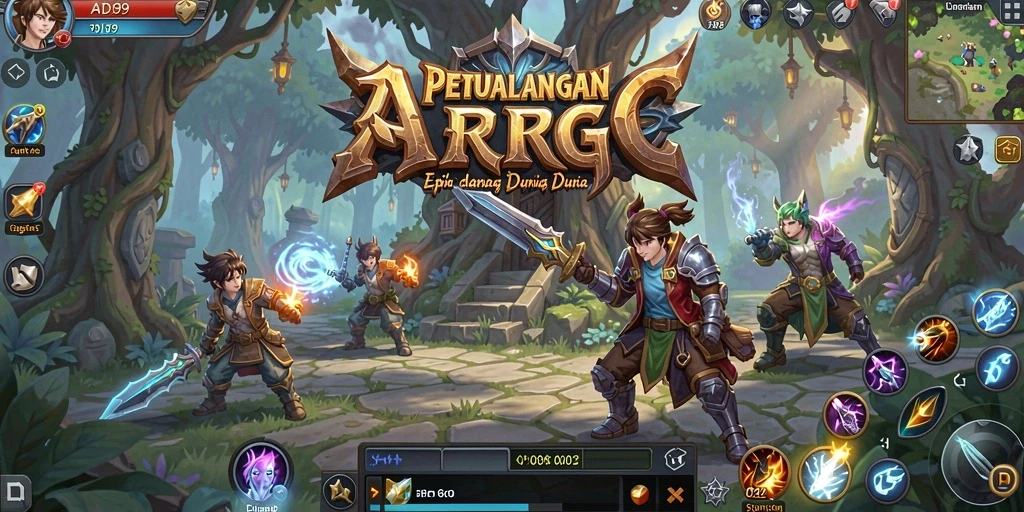 Tampilan gameplay ARPG penuh aksi dan fantasi di ADI99.
