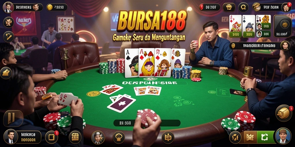 Tampilan gameplay seru dalam aplikasi BURSA188 Poker.