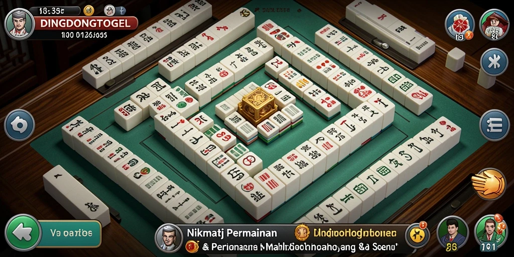 Tampilan gameplay DINGDONGTOGEL menampilkan ubin Mahjong yang menarik.