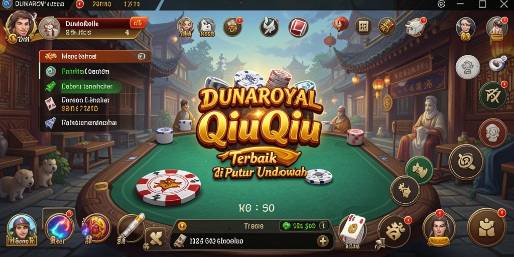 Screenshot utama DUNIAROYAL dengan gameplay seru QiuQiu.