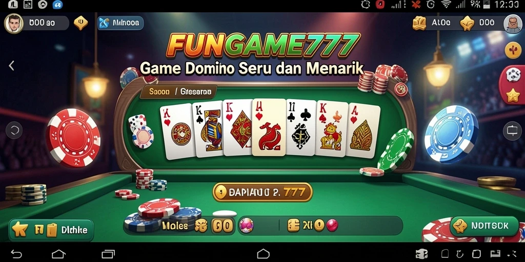 Gameplay seru dalam FUNGAME777 saat bermain Domino.