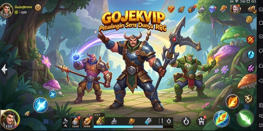 Tangkapan layar menunjukkan aksi seru gameplay RPG GOJEKVIP.