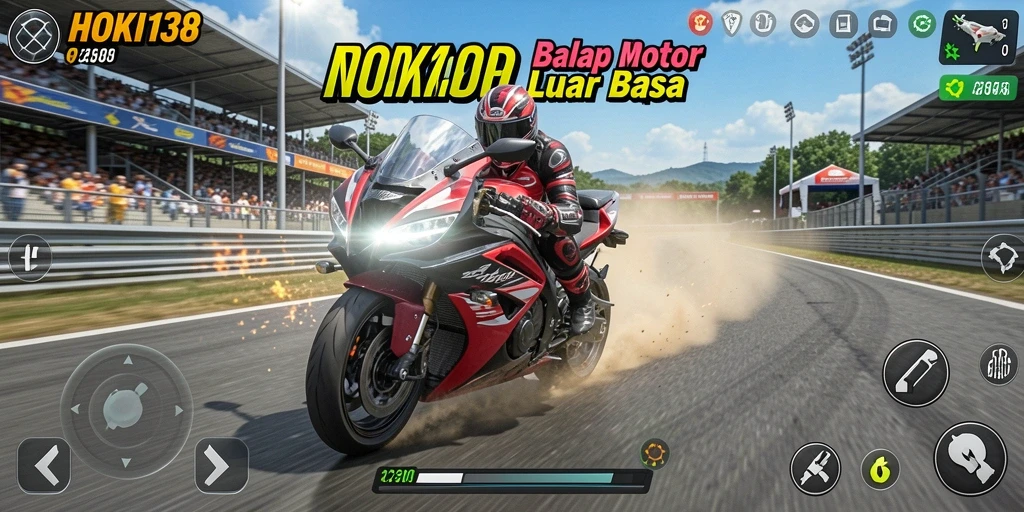 Gameplay seru balap motor di HOKI138.
