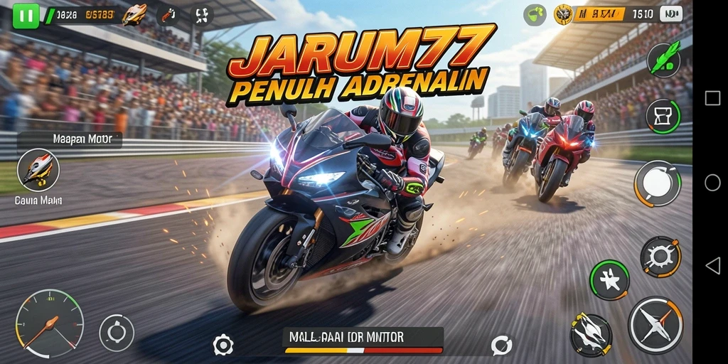 Gameplay intens balapan motor di JARUM77