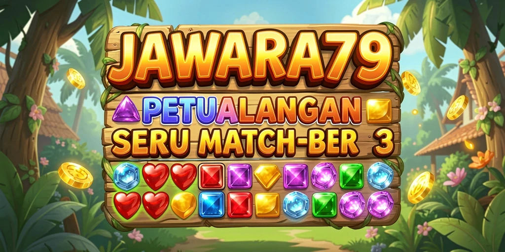 Tangkapan layar gameplay JAWARA79 yang menampilkan aksi Match-3 yang menantang.