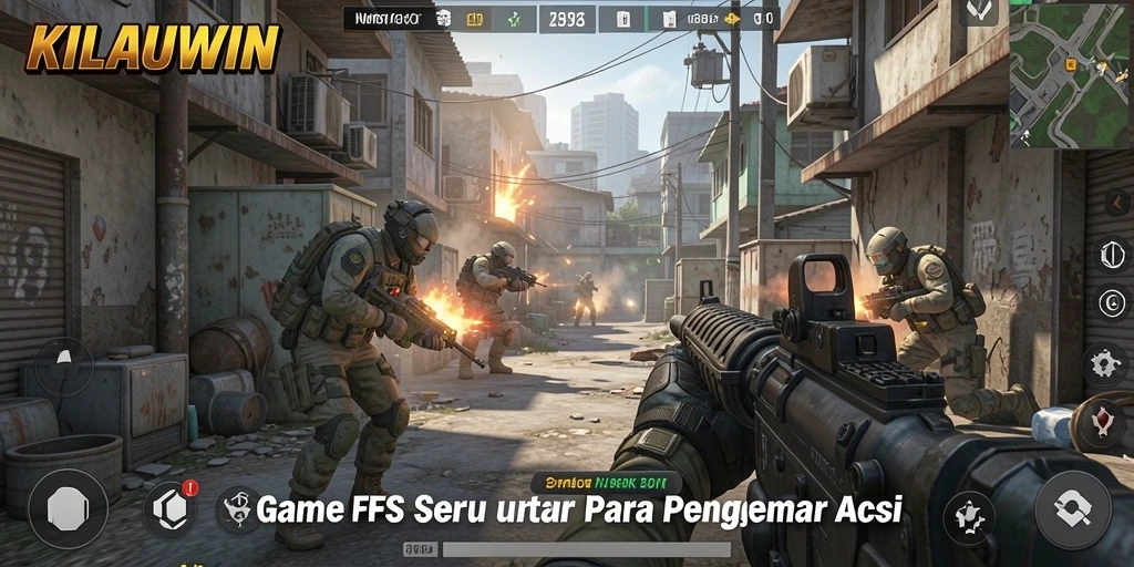 Tangkapan layar gameplay <strong>KILAUWIN</strong> menunjukkan aksi menembak yang seru dan intens.
