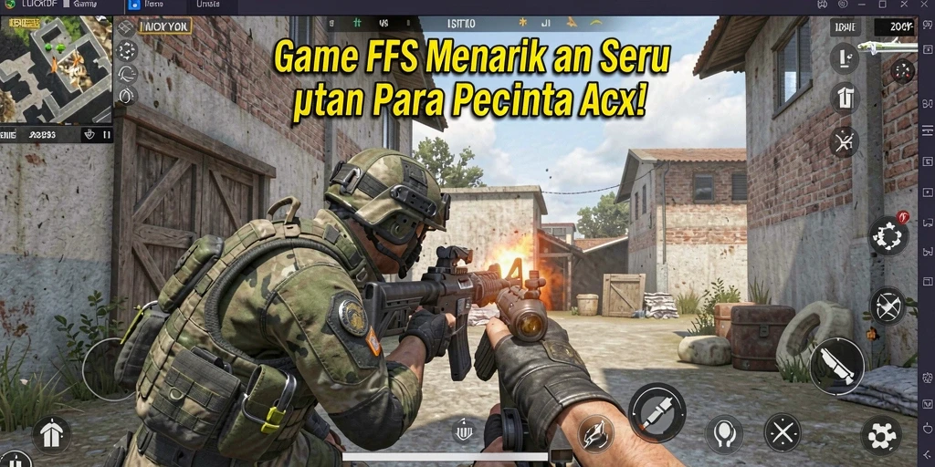 Tampilan gameplay seru LUCKYDF dalam pertempuran intens.