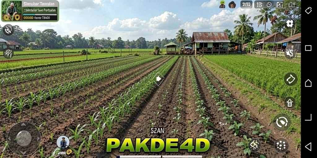 Gameplay PAKDE4D yang menarik dan seru dalam bertani.