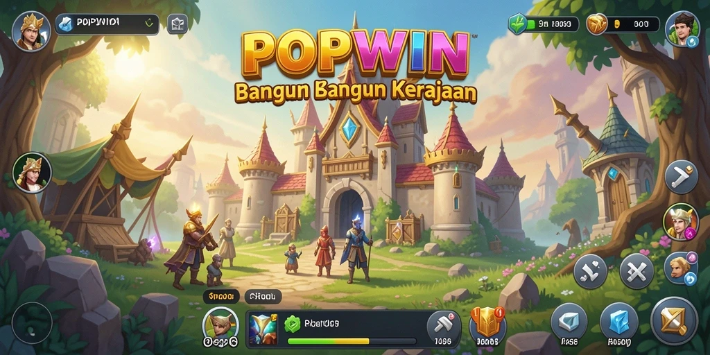 Screenshot gameplay menunjukkan strategi membangun kerajaan yang mendebarkan.
