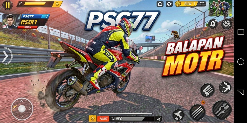 Tampilan mendebarkan dari balapan motor yang cepat dan seru.