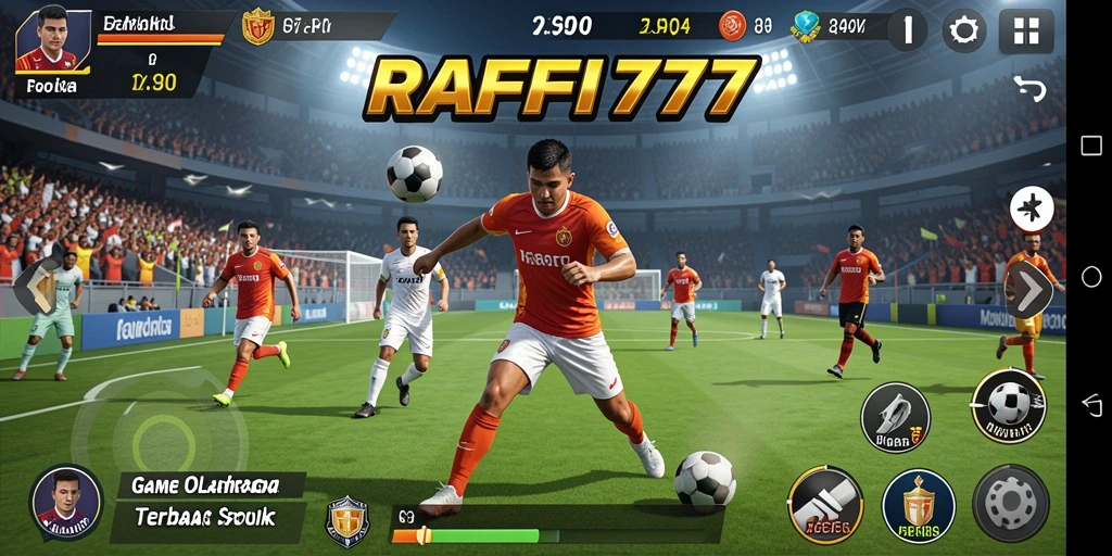 Tampilan gameplay menegangkan dari RAFFI777 di arena olahraga.