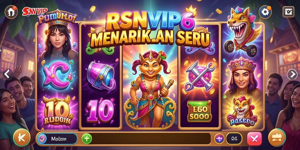 Tampilan gameplay slot RSNVIP6 yang menegangkan dan penuh warna.