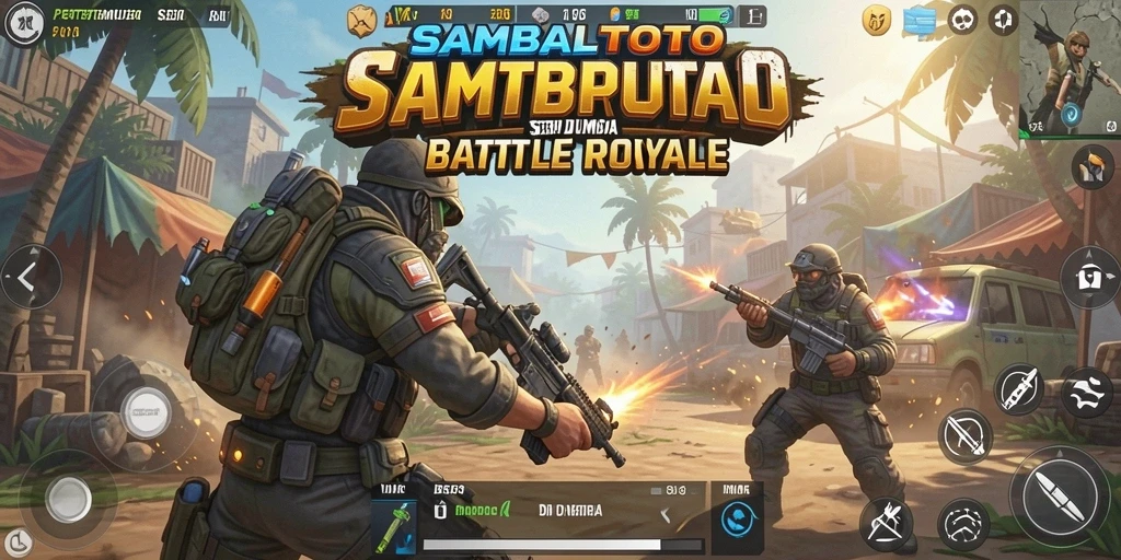 Tangkapan layar gameplay <strong>SAMBALTOTO</strong> menunjukkan pertempuran intens di arena Battle Royale.