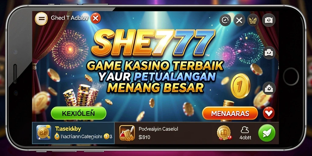 Screenshot gameplay SHE777 yang menampilkan aksi kasino yang mendebarkan.