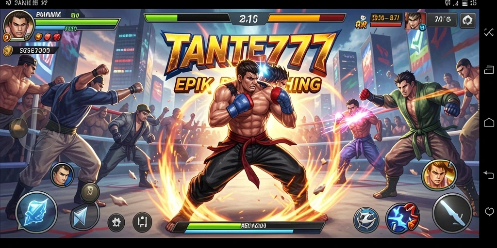 Gameplay mendebarkan di TANTE777, aksi pertarungan yang realistis.